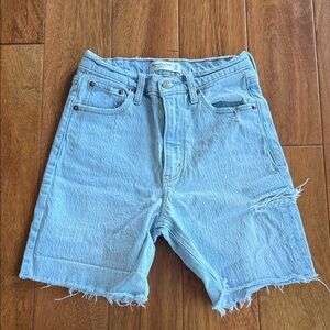 Levi's Light Blue Distressed Denim Shorts